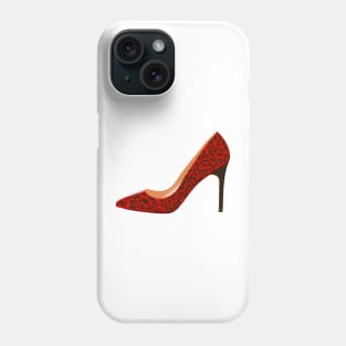 Red Leopard Print High Heel Shoe Phone Case