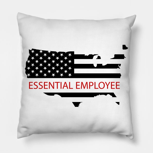 Essential Employee Flag Pillow by B3pOh