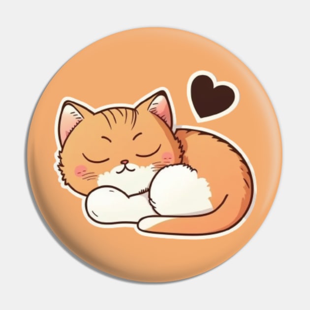 Sleepy Cat Valentine's Day Pin by alanersia