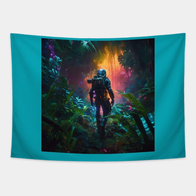 Biopunk space astronaut Tapestry by Spaceboyishere