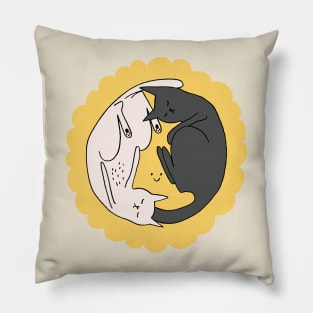 Ying Yang cats in the sun Pillow