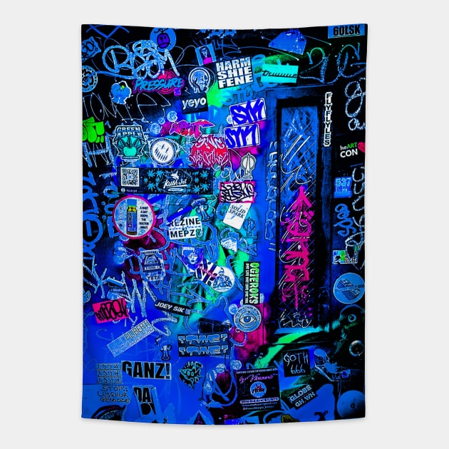 Street Tag Graffiti Stickers NYC Tapestry by eleonoraingrid