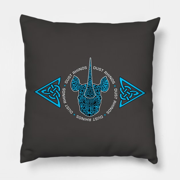 DR Celtic Knotwork Blue Pillow by Dust Rhinos Swag Store