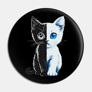 Black and White Cat Pin