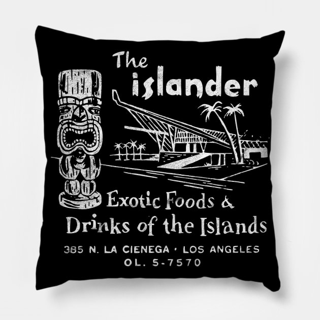 The Islander / Tiki Bar and Restaurant / Vintage Americana Pillow by RCDBerlin