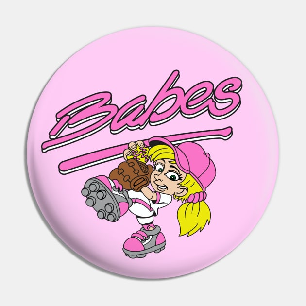 Babes Softball Logo Pin by DavesTees