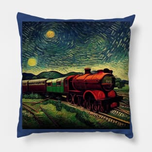 Starry Night Wizarding Express Train Pillow