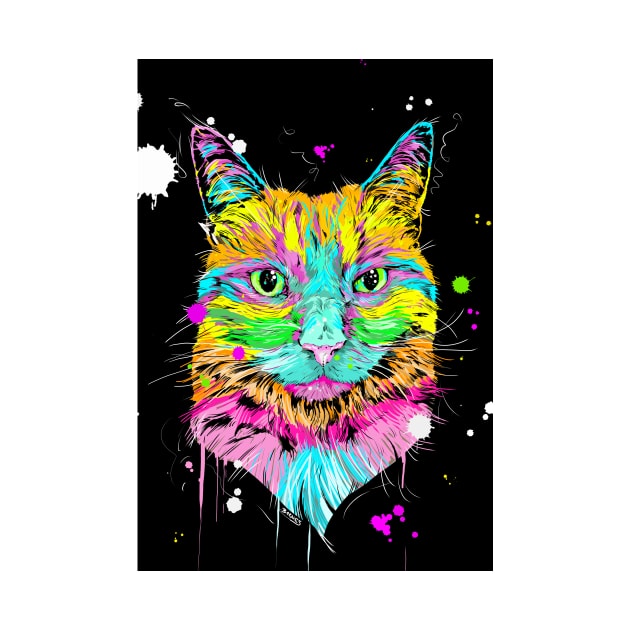 Neon Cat by BarnesComicArt