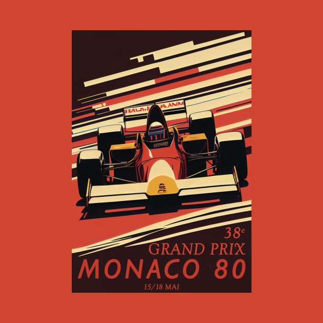 1980 Monaco Grand Prix Travel Poster by GreenMary Design