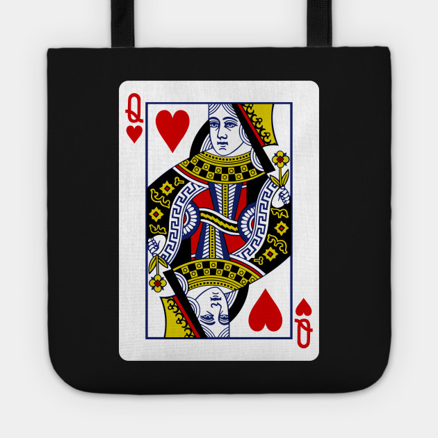 Queen Of Hearts Playing Card Queen Of Hearts Tragetasche Teepublic De