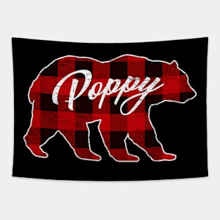 Red Plaid Poppy Bear Shirt Matching Pajama Family Tapestry