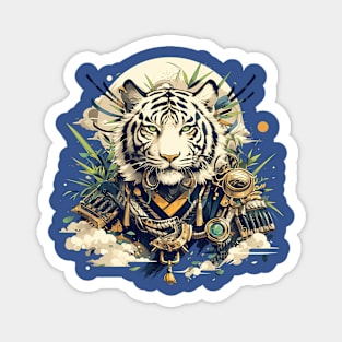 samurai white tiger Magnet