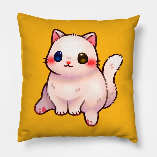 Sitting Kitty Pillow by Riacchie Illustrations