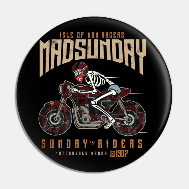 Isle Of Man Road Racing Mad Sunday Pin by SpottydoggCreatives