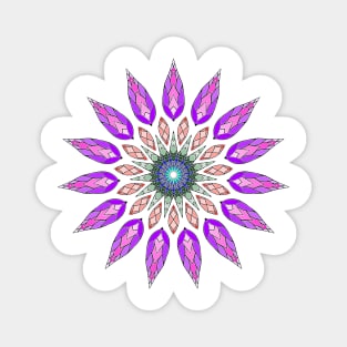 Stained Glass Inspired Flower Mandala Magnet