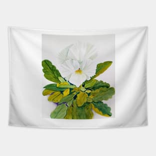 White Pansy Tapestry