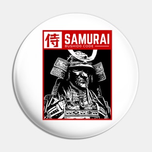 SAMURAI - BUSHIDO CODE (Red-White) Pin