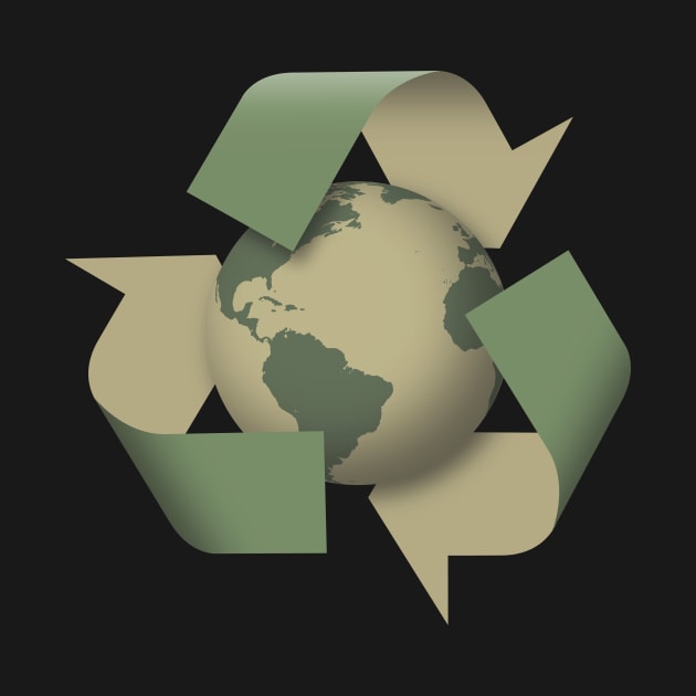 Recycle Symbol with Earth. by Brartzy