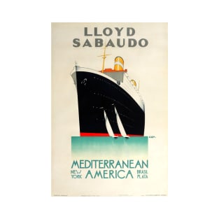 Vintage Travel Poster Itlay Lloyd Sabaudo T-Shirt
