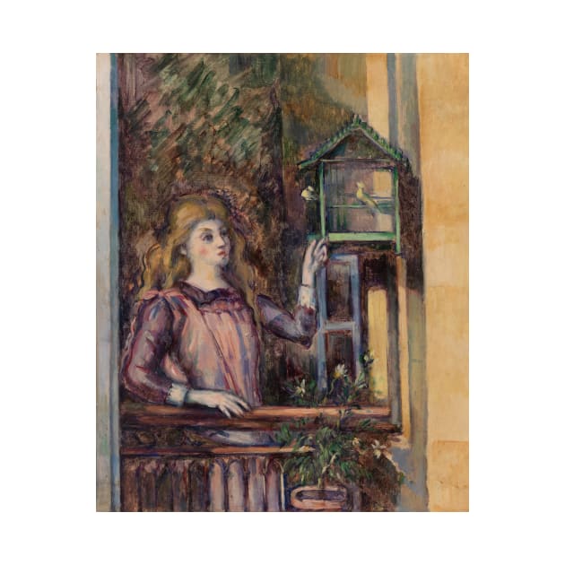 Girl with Birdcage by Paul Cezanne by Classic Art Stall