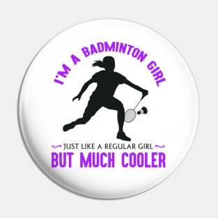 Badminton Girl Pin