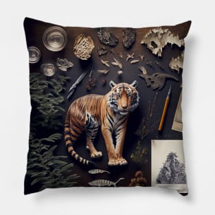 Tiger: Knolling photography, ultra-safe camera, collectibles Pillow