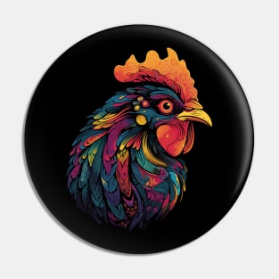 Pop Art Chicken Gifts Funny Chicken Pin