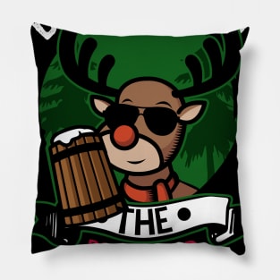 Brewdolph Red nosed Reinbeer Pillow