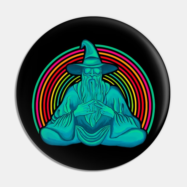 Rainbow Wizard (larger image) Pin by FuzzyMind