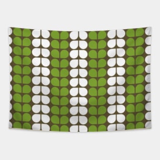 Classy Retro Mod Petal Print Modern Decor Green Brown Tapestry