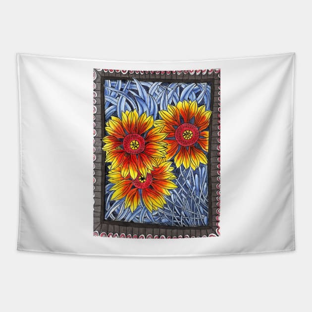 Fire flowers Tapestry by katerinamk