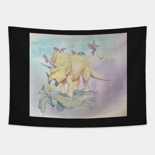 Triceratops Tapestry by chequer