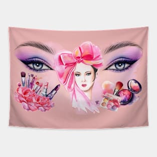 Pink makeup Tapestry