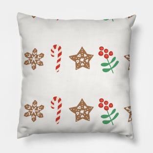 Christmas Items In Rows Pillow