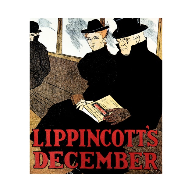 LIPPINCOTT'S DECEMBER Monthly Magazine Cover Poster by Joseph J Gould by vintageposters