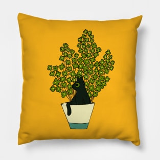 Cat and Plant Pillow