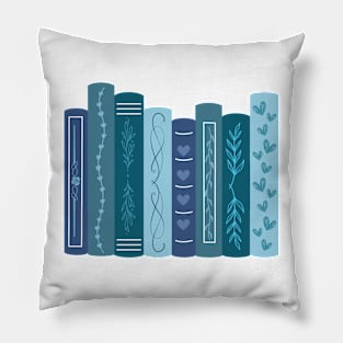 Blue Bookshelf Pillow