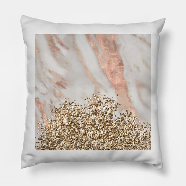 Marble gold rush III Pillow by marbleco