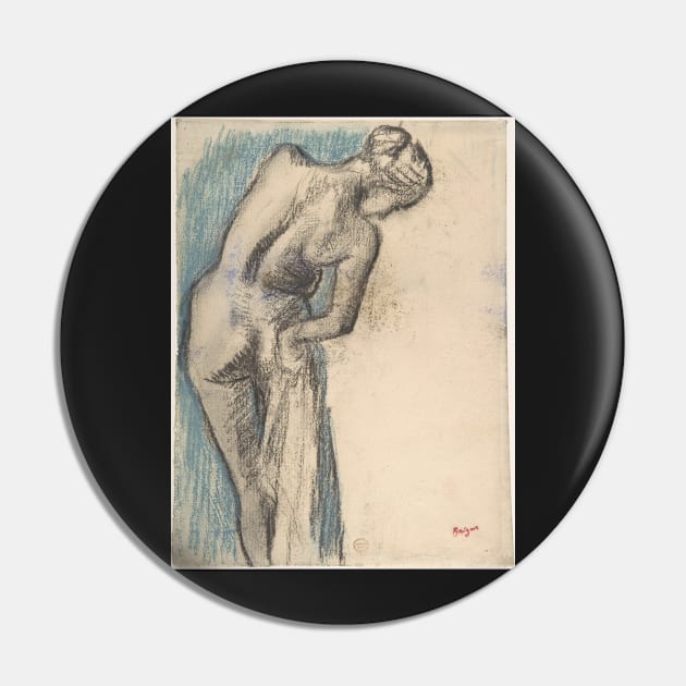 Bather Drying Herself Pin by EdgarDegas