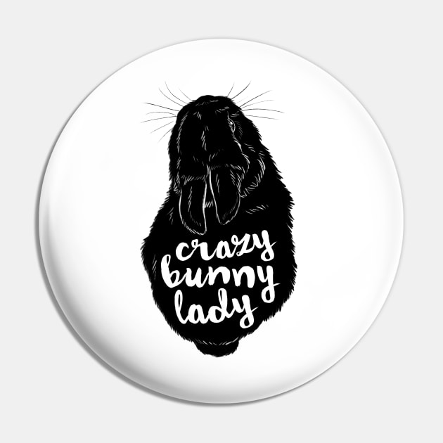 Crazy Bunny Lady Pin by Firlefanzzz