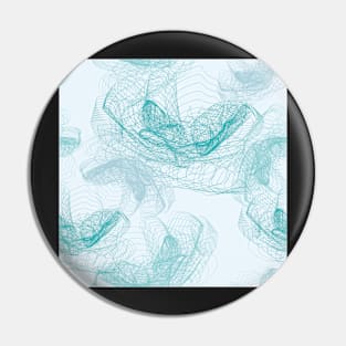 Feathery rose lotus pattern turquoise, teal and aqua Pin