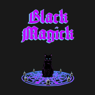 Black Magick - Black Cat Ritual Circle (VARIANT) T-Shirt