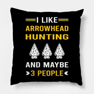 3 People Arrowhead Hunter Hunting Arrowheads Pillow