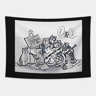 FUNNY CLASSICAL GUITAR CATS Tapestry