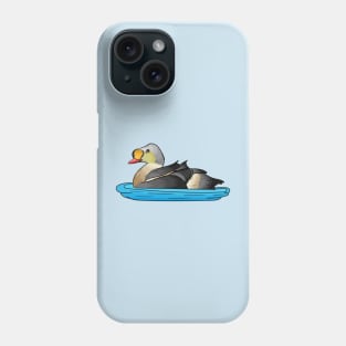 King eider bird cartoon illustration Phone Case