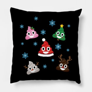 emoticon Christmas Poop' Funny Christmas emoticon Pillow