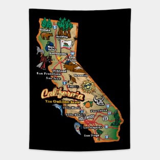 Vintage California State Map (Distressed) Tapestry