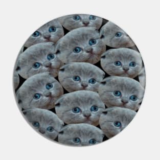 1980s Kawaii cute kitty pattern british shorthair cat Pin