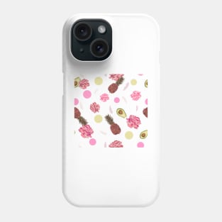 Avocado, roses, pineapple summer time beautiful romantic design Phone Case