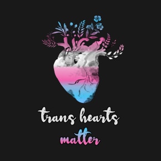 Transgender Anatomical Heart Watercolor Floral Trans Pride T-Shirt